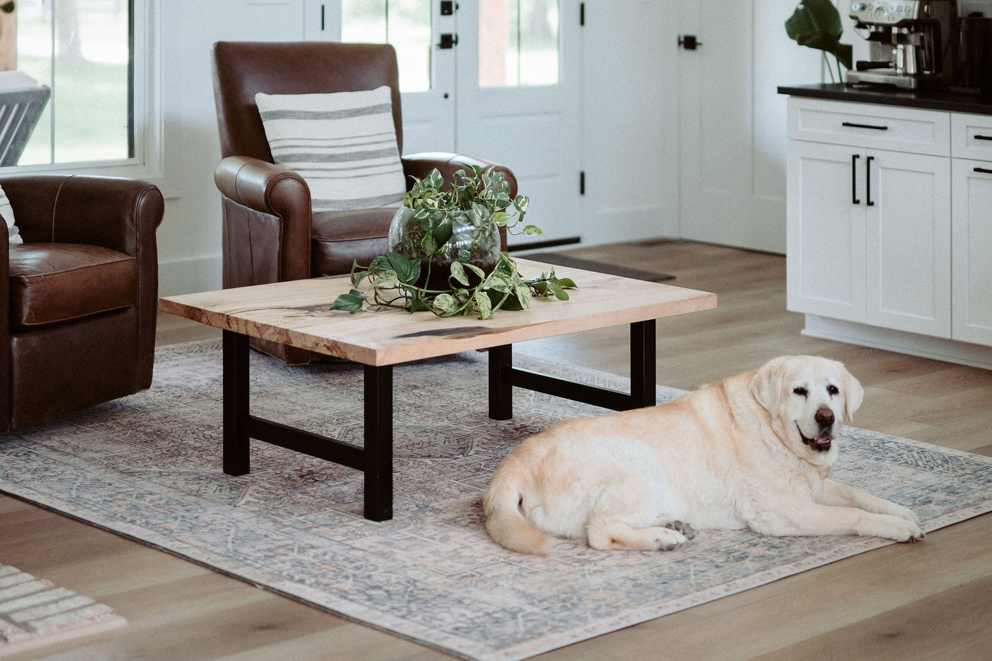 Customizable H Tube Table Leg - Raw Steel