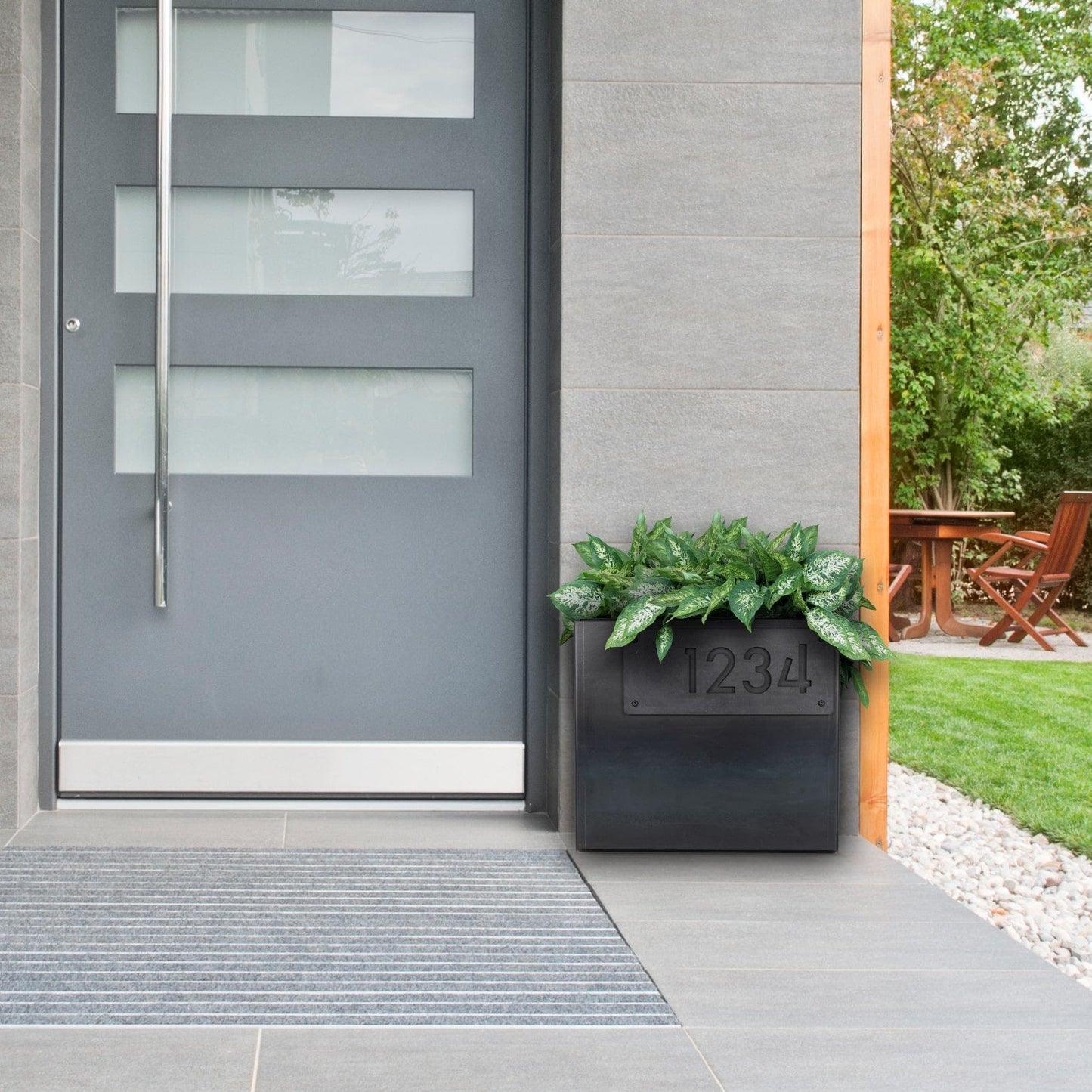 Planter Box with Address Plaque