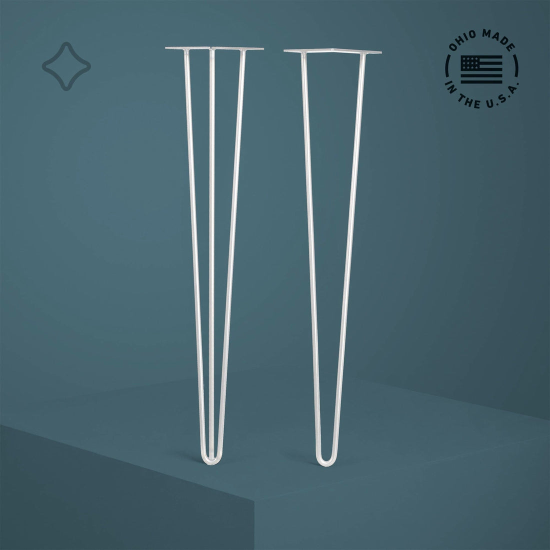 Heavy Duty White Powder Coat Hairpin Leg White